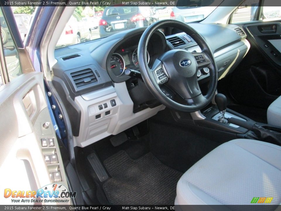 2015 Subaru Forester 2.5i Premium Quartz Blue Pearl / Gray Photo #12
