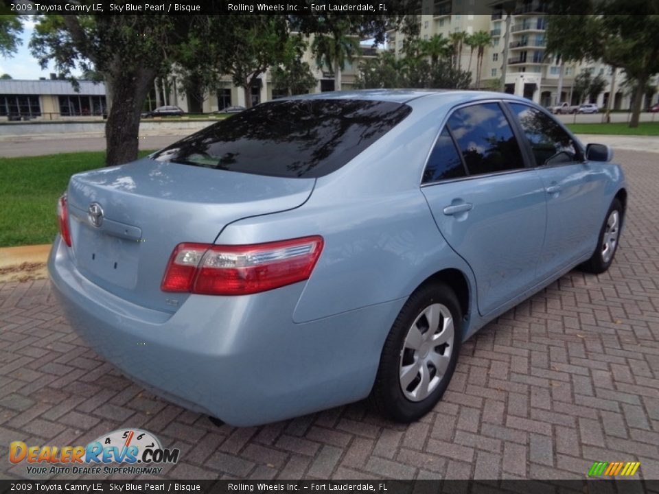 2009 Toyota Camry LE Sky Blue Pearl / Bisque Photo #9