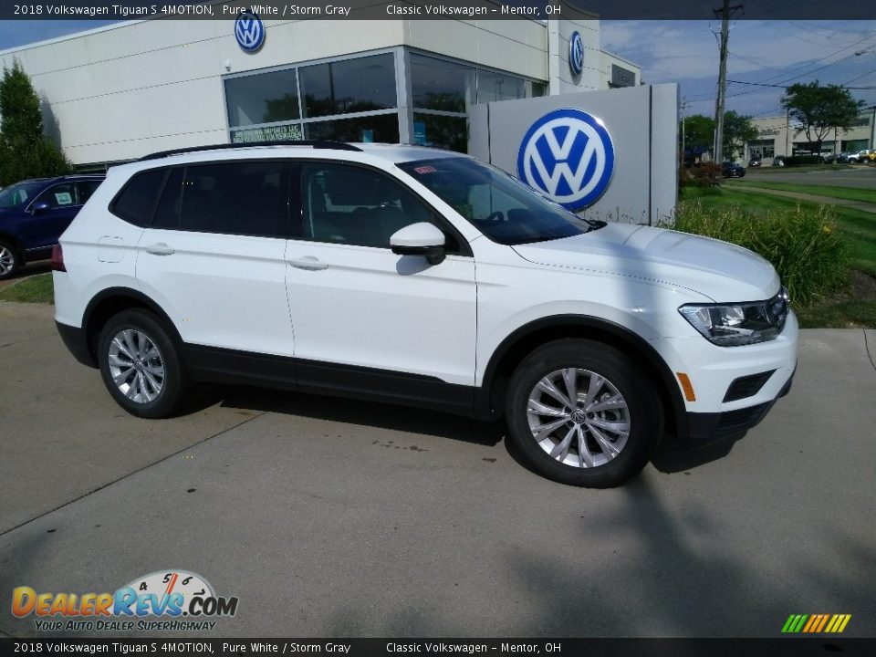 2018 Volkswagen Tiguan S 4MOTION Pure White / Storm Gray Photo #2