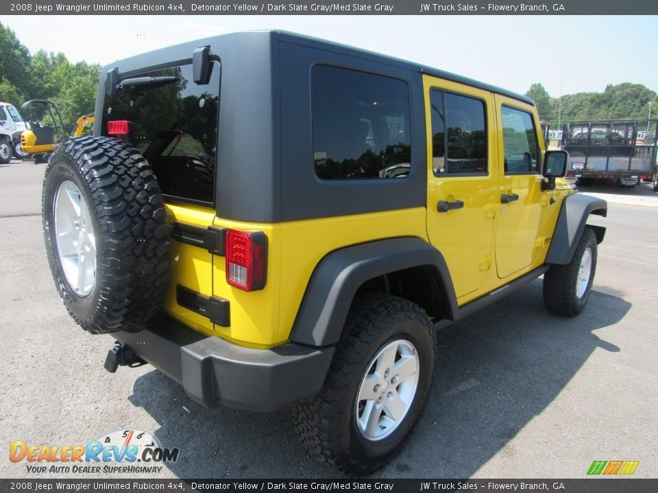 2008 Jeep Wrangler Unlimited Rubicon 4x4 Detonator Yellow / Dark Slate Gray/Med Slate Gray Photo #5