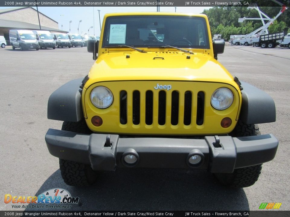 2008 Jeep Wrangler Unlimited Rubicon 4x4 Detonator Yellow / Dark Slate Gray/Med Slate Gray Photo #8