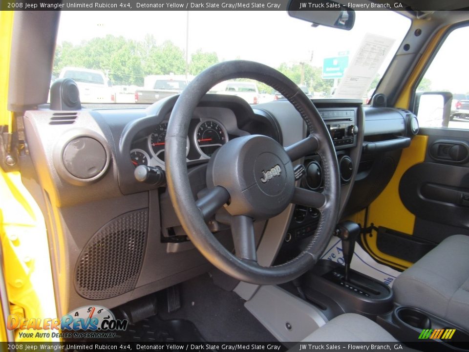 2008 Jeep Wrangler Unlimited Rubicon 4x4 Detonator Yellow / Dark Slate Gray/Med Slate Gray Photo #17