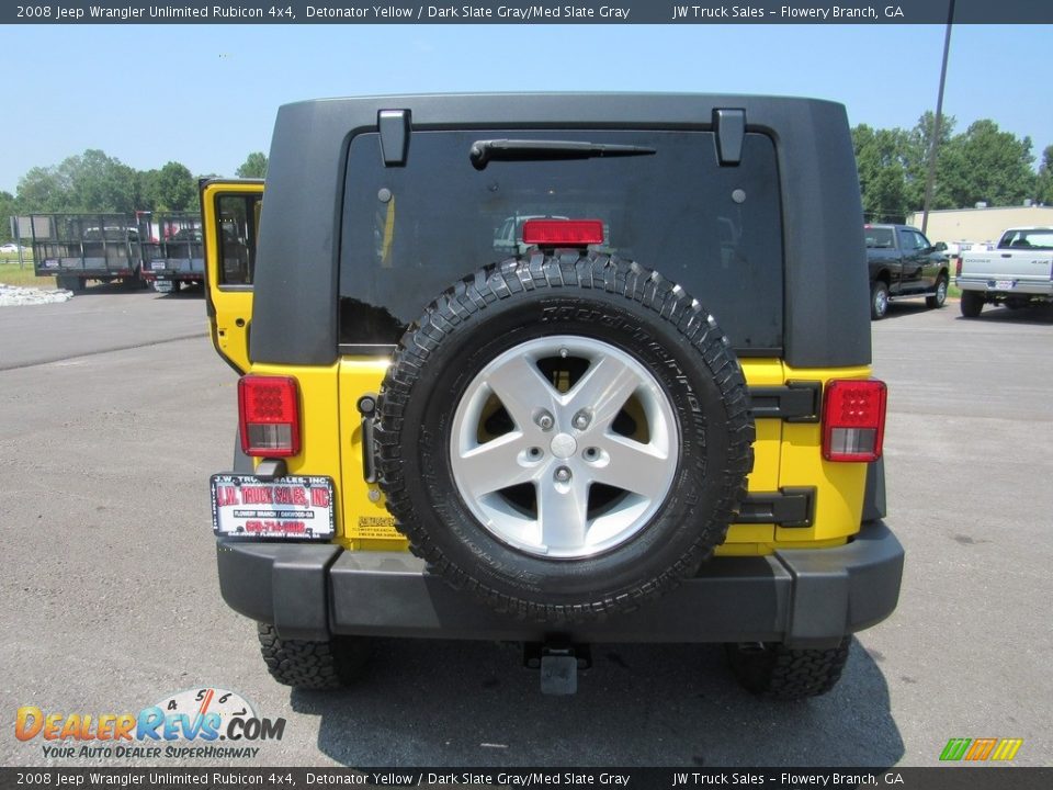 2008 Jeep Wrangler Unlimited Rubicon 4x4 Detonator Yellow / Dark Slate Gray/Med Slate Gray Photo #27