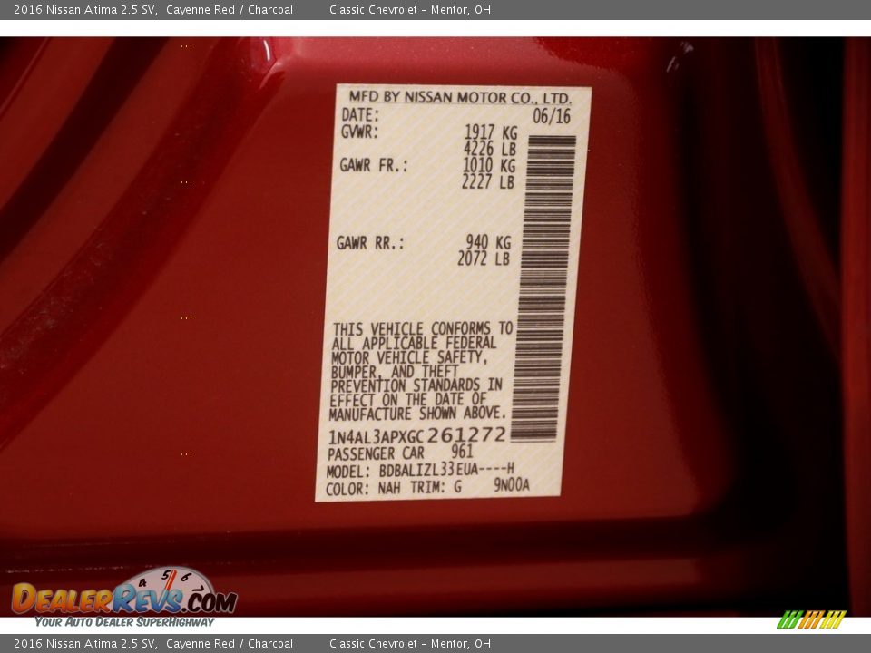 2016 Nissan Altima 2.5 SV Cayenne Red / Charcoal Photo #19