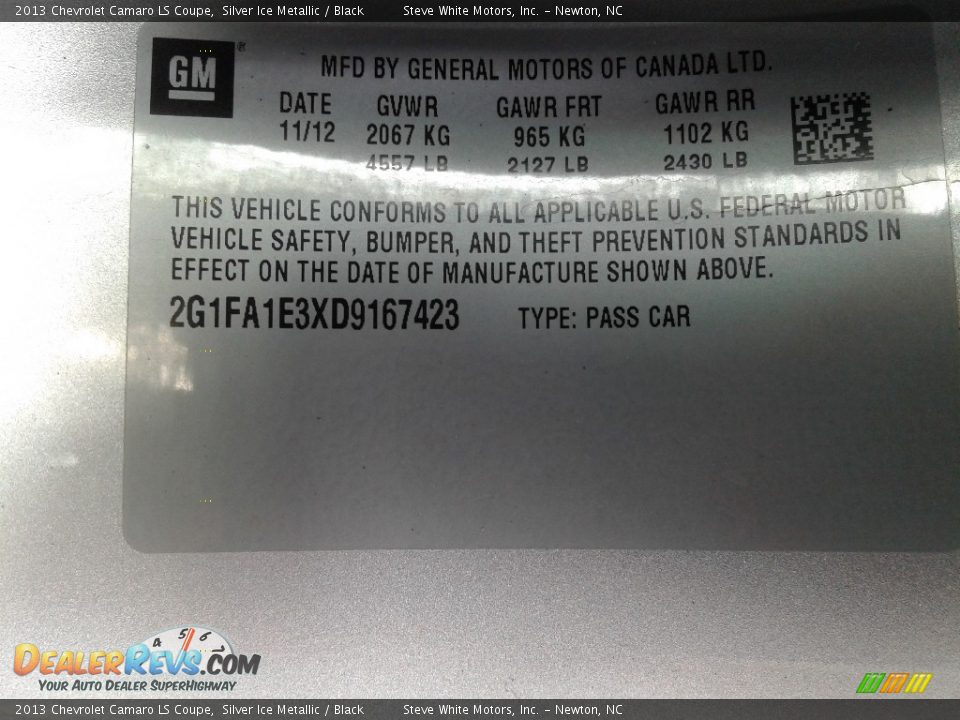 2013 Chevrolet Camaro LS Coupe Silver Ice Metallic / Black Photo #23