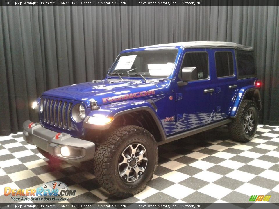 2018 Jeep Wrangler Unlimited Rubicon 4x4 Ocean Blue Metallic / Black Photo #2