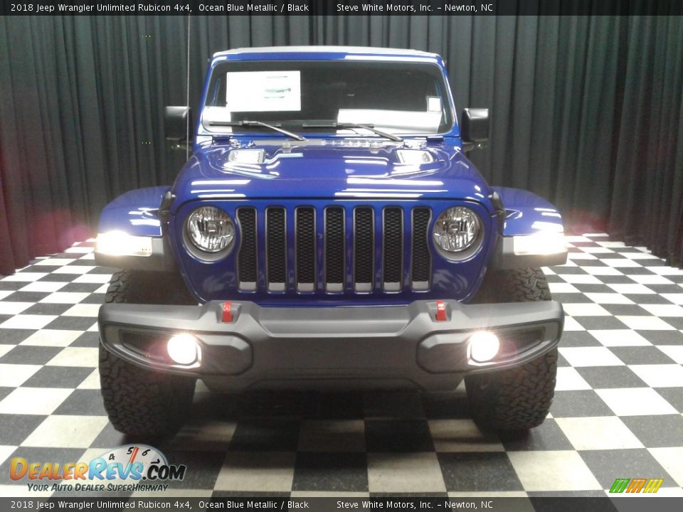 2018 Jeep Wrangler Unlimited Rubicon 4x4 Ocean Blue Metallic / Black Photo #3