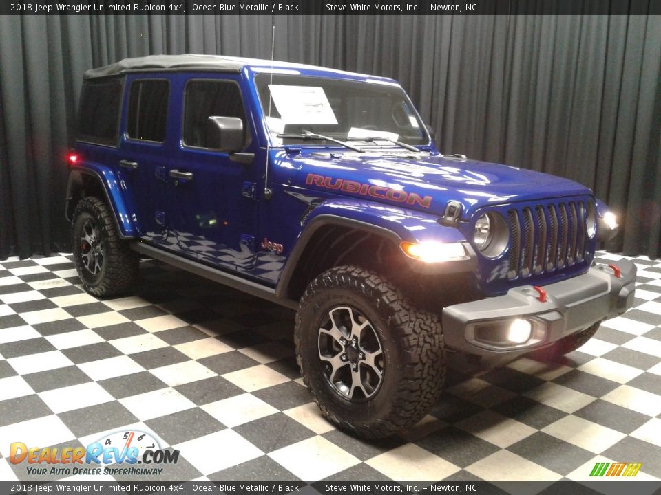 2018 Jeep Wrangler Unlimited Rubicon 4x4 Ocean Blue Metallic / Black Photo #4