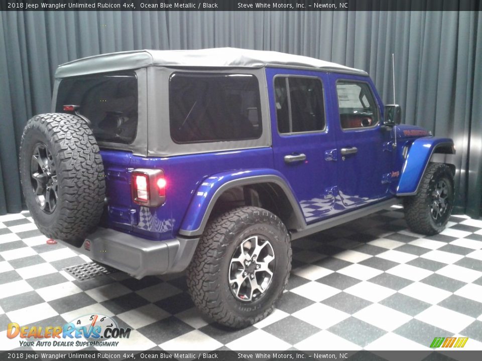 2018 Jeep Wrangler Unlimited Rubicon 4x4 Ocean Blue Metallic / Black Photo #6