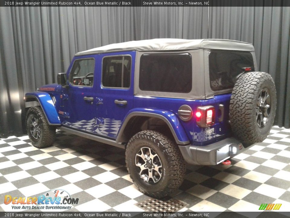 2018 Jeep Wrangler Unlimited Rubicon 4x4 Ocean Blue Metallic / Black Photo #8