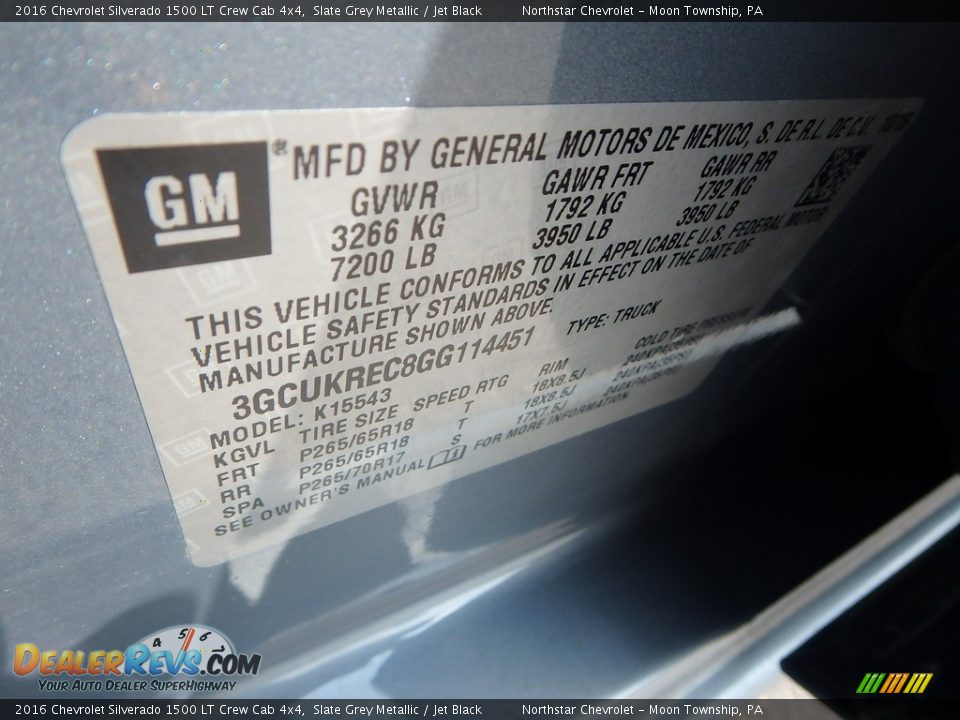 2016 Chevrolet Silverado 1500 LT Crew Cab 4x4 Slate Grey Metallic / Jet Black Photo #28