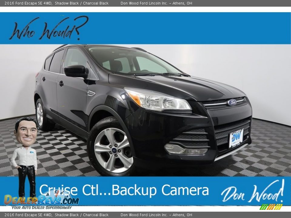 2016 Ford Escape SE 4WD Shadow Black / Charcoal Black Photo #1
