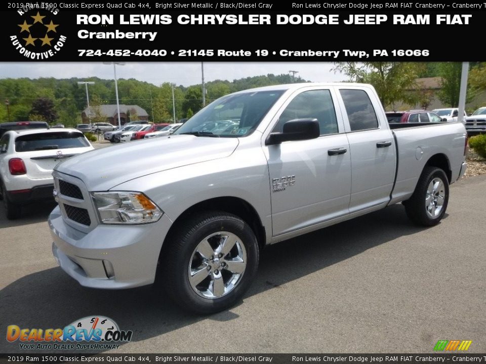 2019 Ram 1500 Classic Express Quad Cab 4x4 Bright Silver Metallic / Black/Diesel Gray Photo #1
