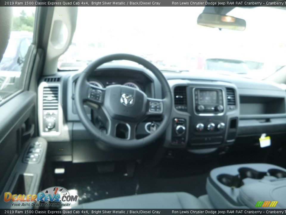 2019 Ram 1500 Classic Express Quad Cab 4x4 Bright Silver Metallic / Black/Diesel Gray Photo #14