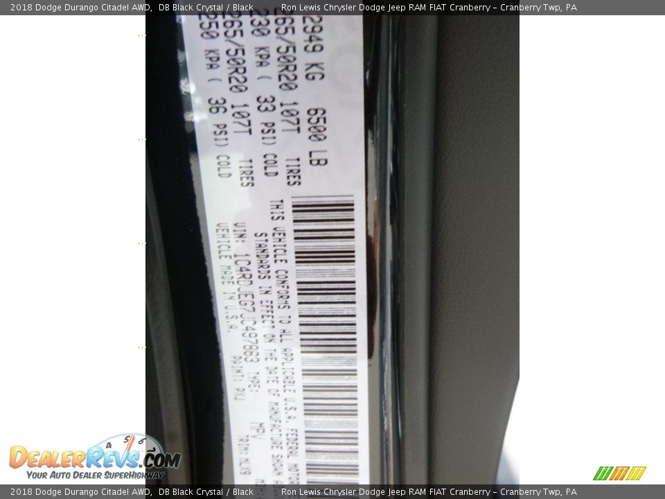 2018 Dodge Durango Citadel AWD DB Black Crystal / Black Photo #17