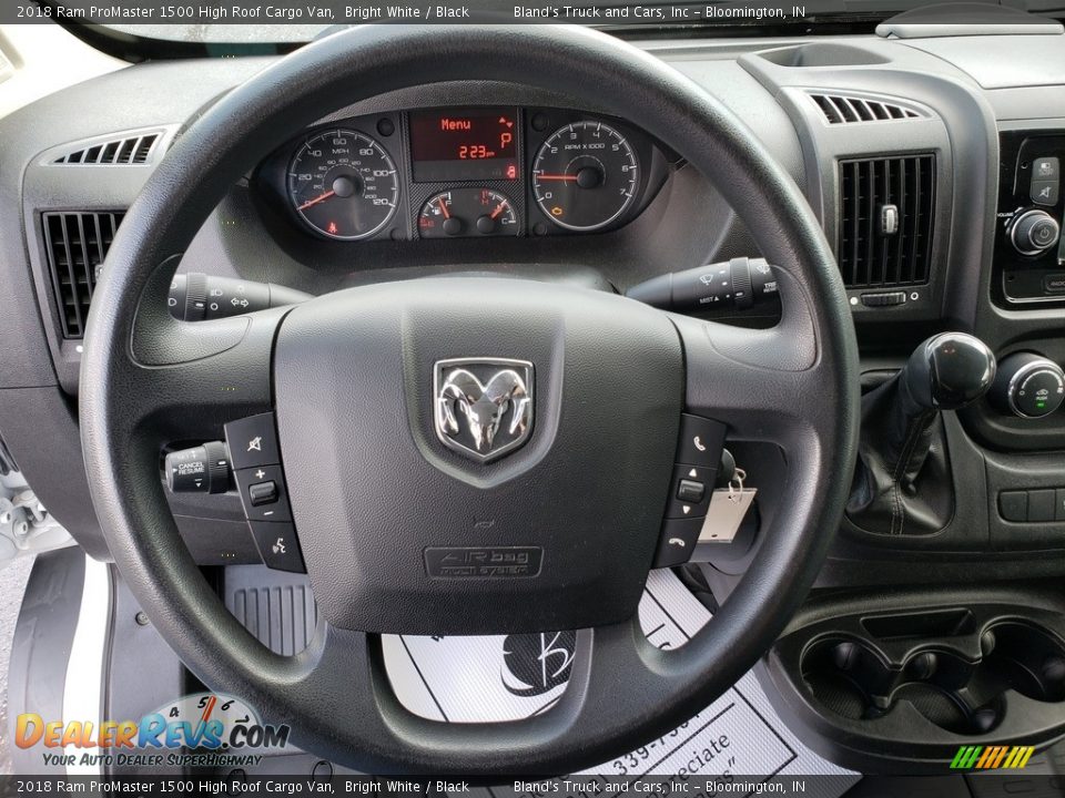 2018 Ram ProMaster 1500 High Roof Cargo Van Bright White / Black Photo #8