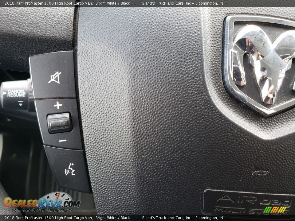 2018 Ram ProMaster 1500 High Roof Cargo Van Bright White / Black Photo #9