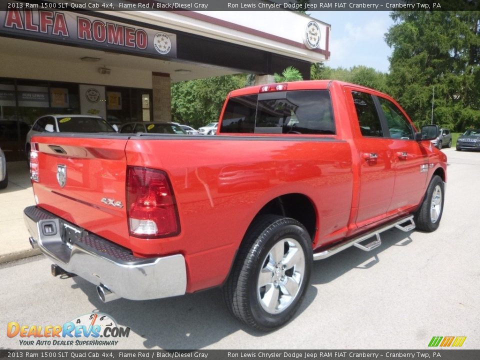 2013 Ram 1500 SLT Quad Cab 4x4 Flame Red / Black/Diesel Gray Photo #2