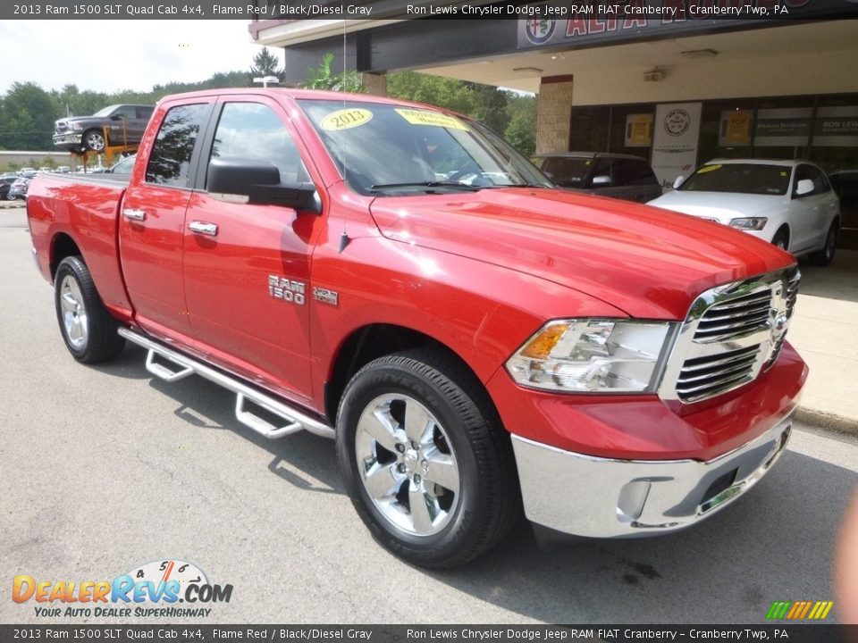 2013 Ram 1500 SLT Quad Cab 4x4 Flame Red / Black/Diesel Gray Photo #3
