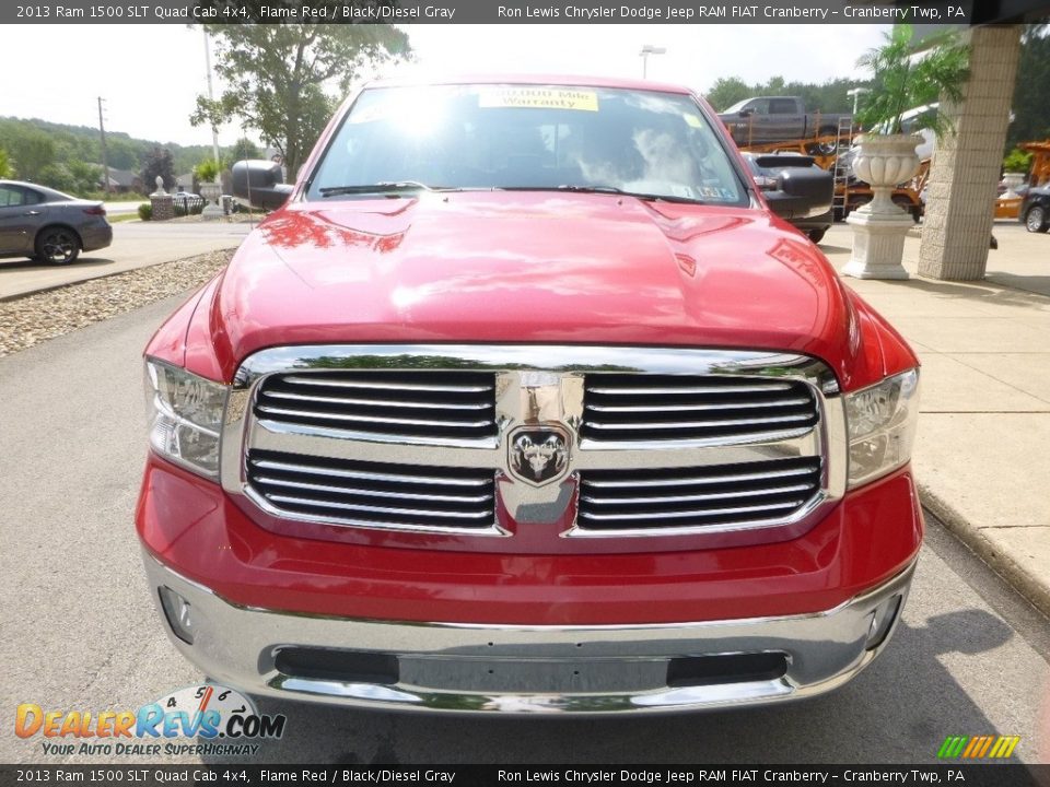 2013 Ram 1500 SLT Quad Cab 4x4 Flame Red / Black/Diesel Gray Photo #4