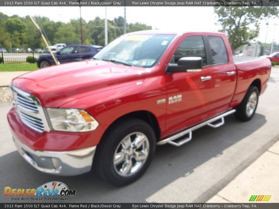 2013 Ram 1500 SLT Quad Cab 4x4 Flame Red / Black/Diesel Gray Photo #5