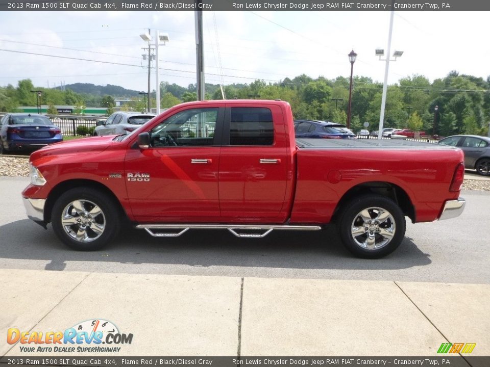 2013 Ram 1500 SLT Quad Cab 4x4 Flame Red / Black/Diesel Gray Photo #6