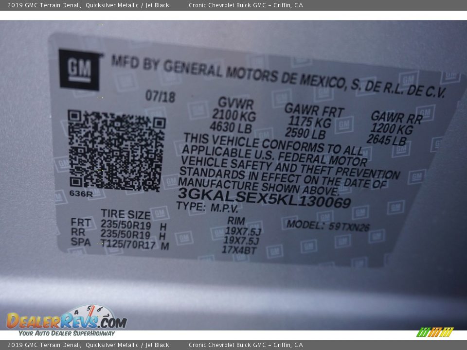 2019 GMC Terrain Denali Quicksilver Metallic / Jet Black Photo #16