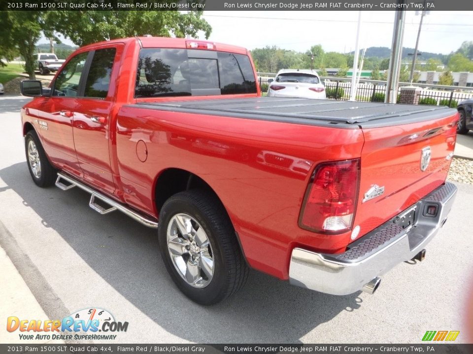 2013 Ram 1500 SLT Quad Cab 4x4 Flame Red / Black/Diesel Gray Photo #7