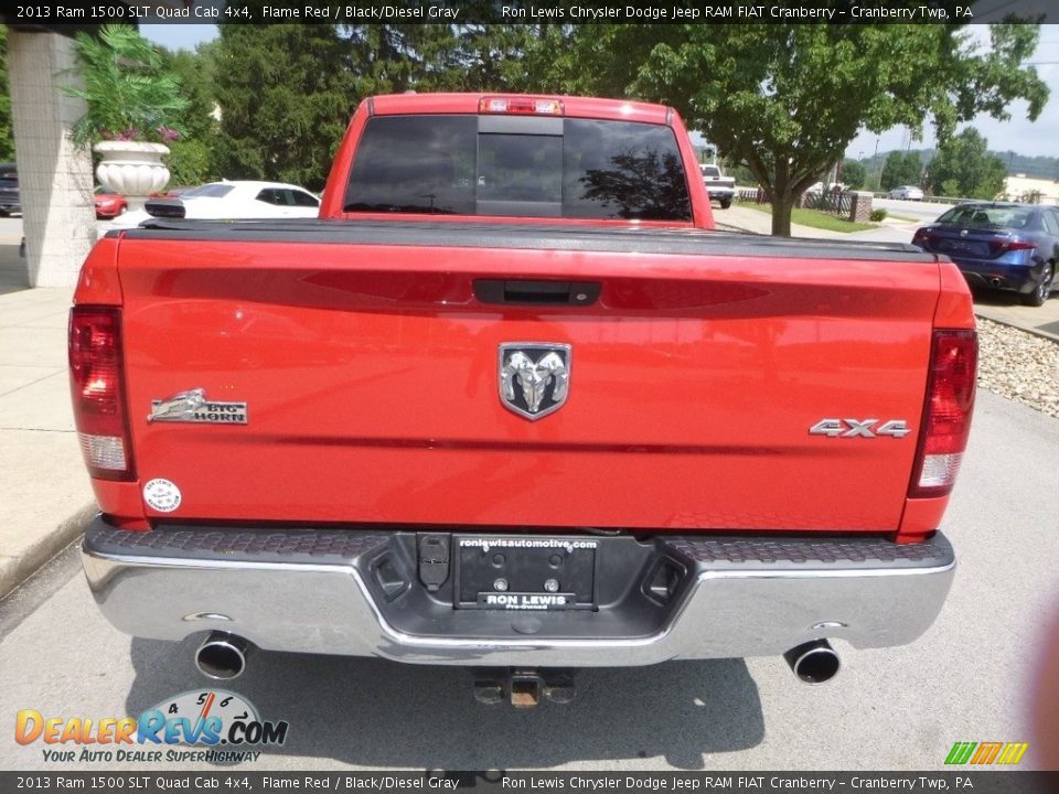 2013 Ram 1500 SLT Quad Cab 4x4 Flame Red / Black/Diesel Gray Photo #8