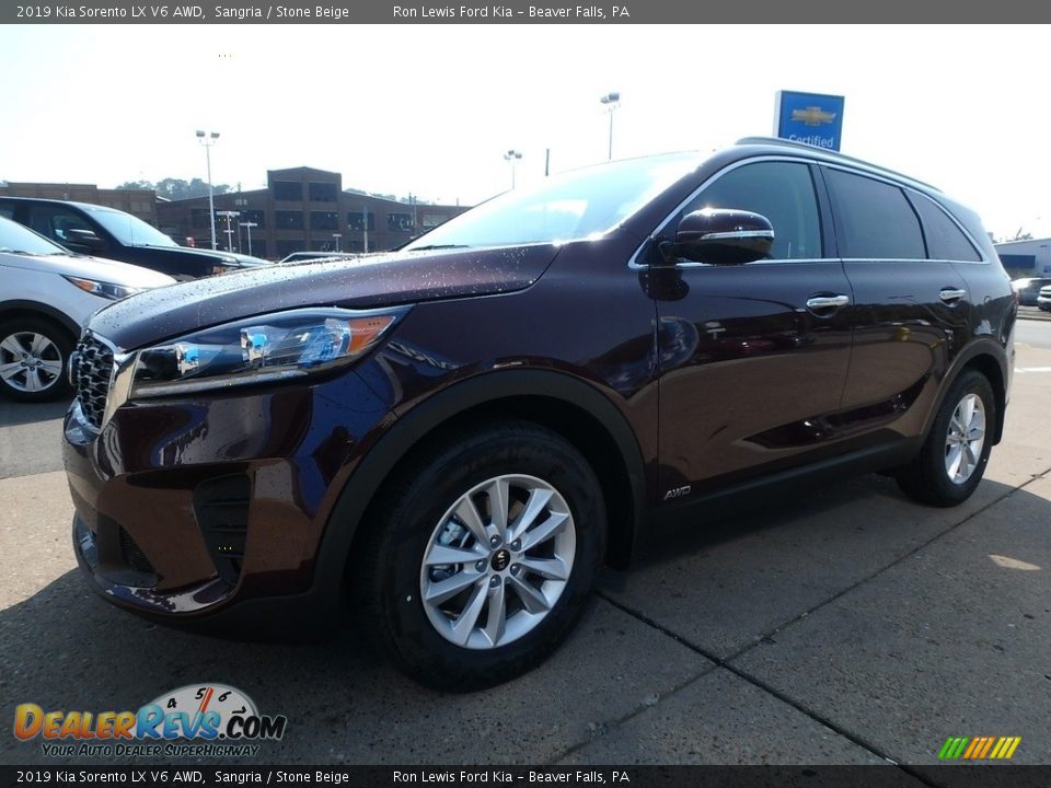 2019 Kia Sorento LX V6 AWD Sangria / Stone Beige Photo #7