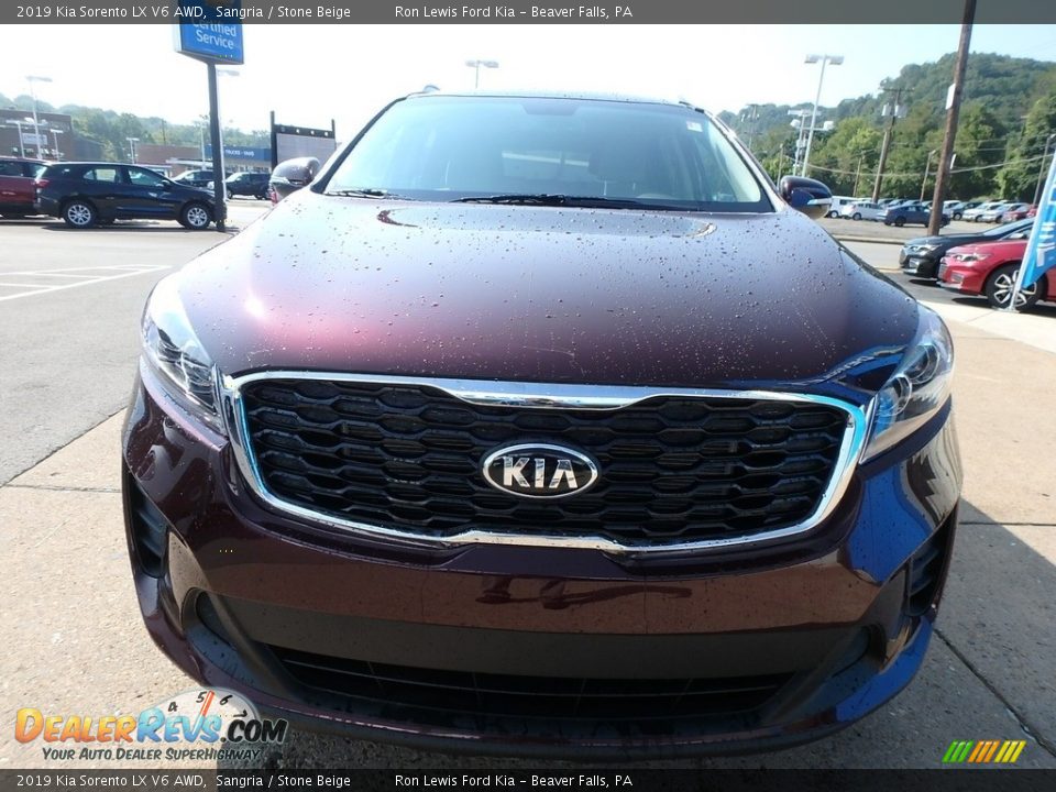 2019 Kia Sorento LX V6 AWD Sangria / Stone Beige Photo #8