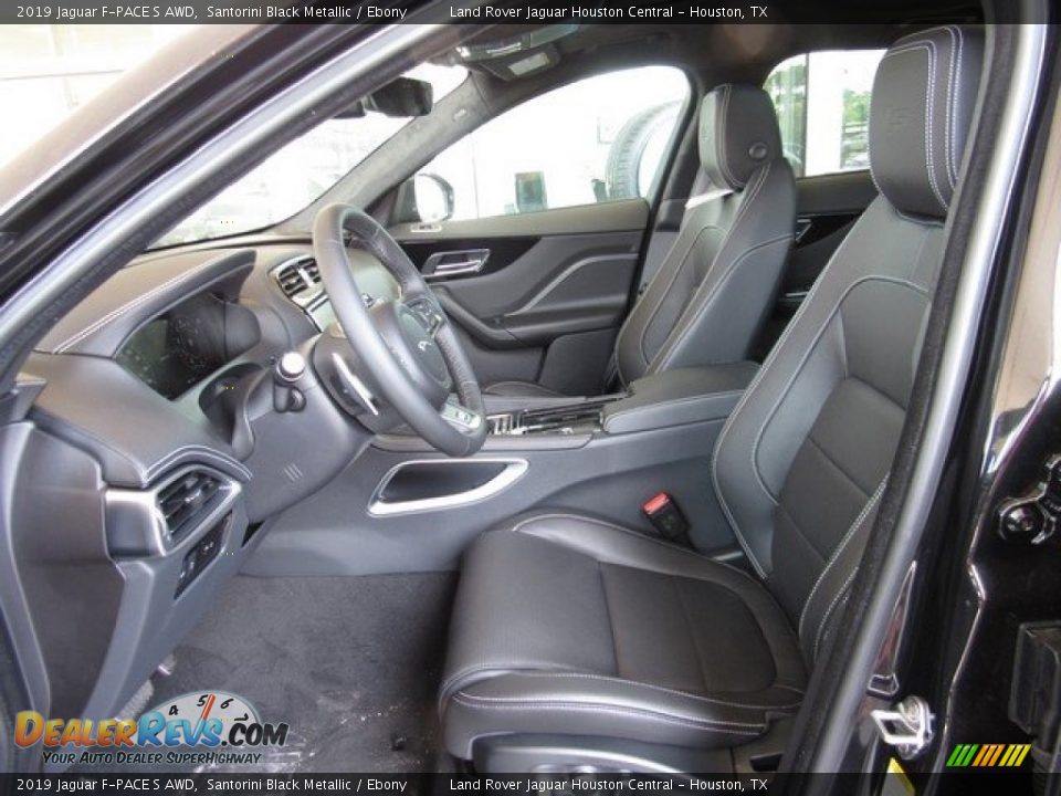2019 Jaguar F-PACE S AWD Santorini Black Metallic / Ebony Photo #3