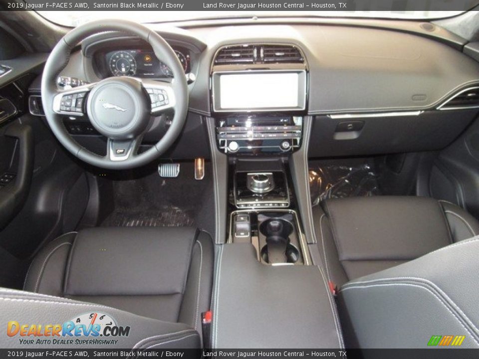 2019 Jaguar F-PACE S AWD Santorini Black Metallic / Ebony Photo #4