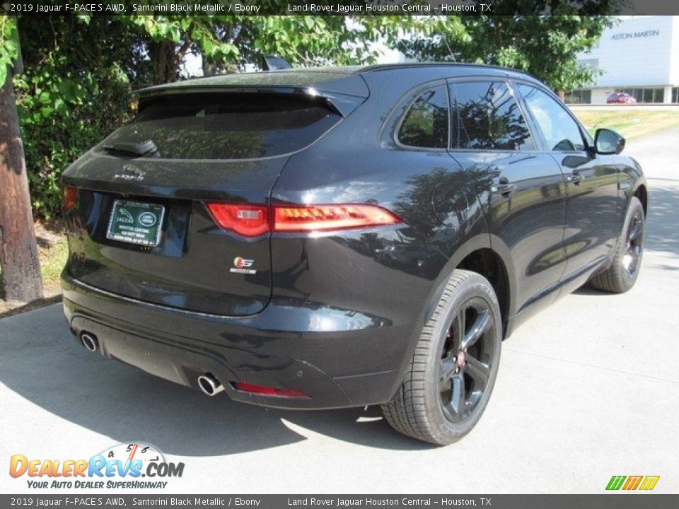 2019 Jaguar F-PACE S AWD Santorini Black Metallic / Ebony Photo #7