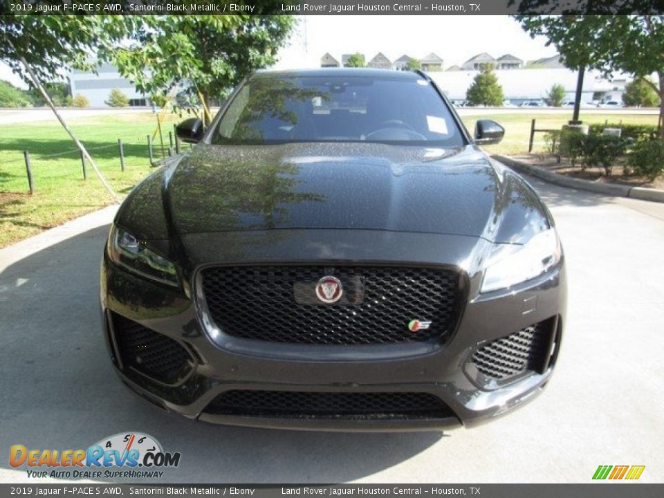 2019 Jaguar F-PACE S AWD Santorini Black Metallic / Ebony Photo #9
