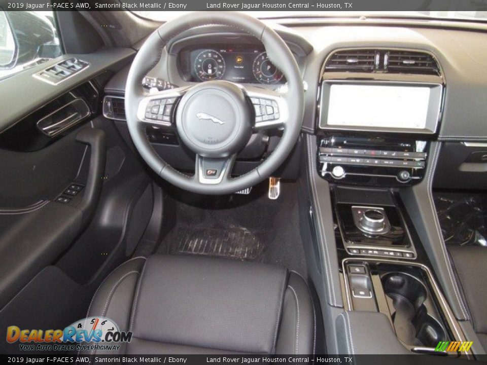 2019 Jaguar F-PACE S AWD Santorini Black Metallic / Ebony Photo #14