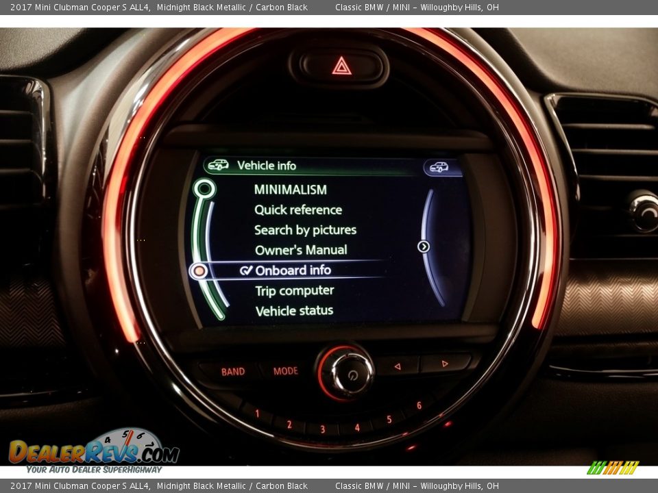 2017 Mini Clubman Cooper S ALL4 Midnight Black Metallic / Carbon Black Photo #13