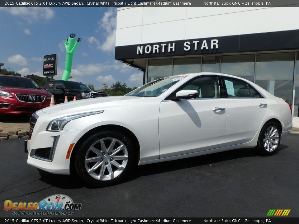 2015 Cadillac CTS 2.0T Luxury AWD Sedan Crystal White Tricoat / Light Cashmere/Medium Cashmere Photo #1