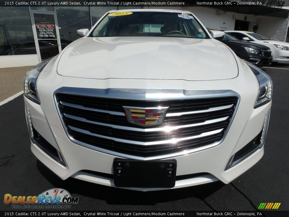 2015 Cadillac CTS 2.0T Luxury AWD Sedan Crystal White Tricoat / Light Cashmere/Medium Cashmere Photo #3