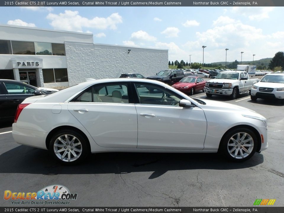 2015 Cadillac CTS 2.0T Luxury AWD Sedan Crystal White Tricoat / Light Cashmere/Medium Cashmere Photo #5