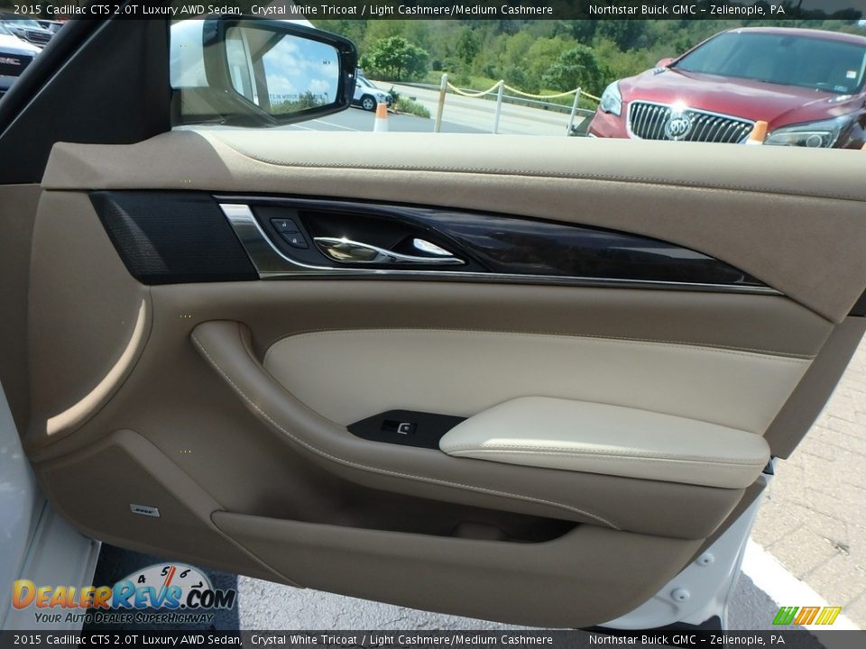 2015 Cadillac CTS 2.0T Luxury AWD Sedan Crystal White Tricoat / Light Cashmere/Medium Cashmere Photo #7