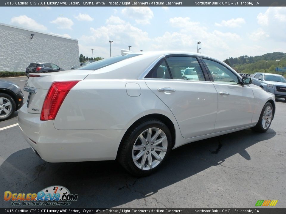 2015 Cadillac CTS 2.0T Luxury AWD Sedan Crystal White Tricoat / Light Cashmere/Medium Cashmere Photo #9