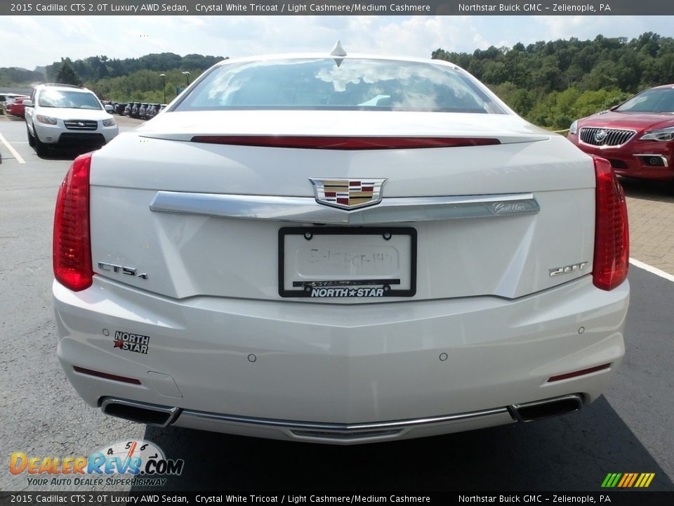 2015 Cadillac CTS 2.0T Luxury AWD Sedan Crystal White Tricoat / Light Cashmere/Medium Cashmere Photo #10