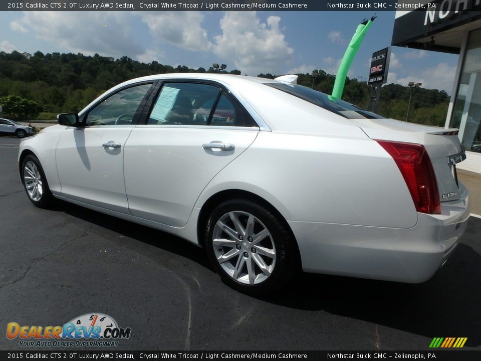 2015 Cadillac CTS 2.0T Luxury AWD Sedan Crystal White Tricoat / Light Cashmere/Medium Cashmere Photo #12