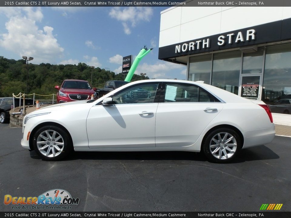 2015 Cadillac CTS 2.0T Luxury AWD Sedan Crystal White Tricoat / Light Cashmere/Medium Cashmere Photo #13