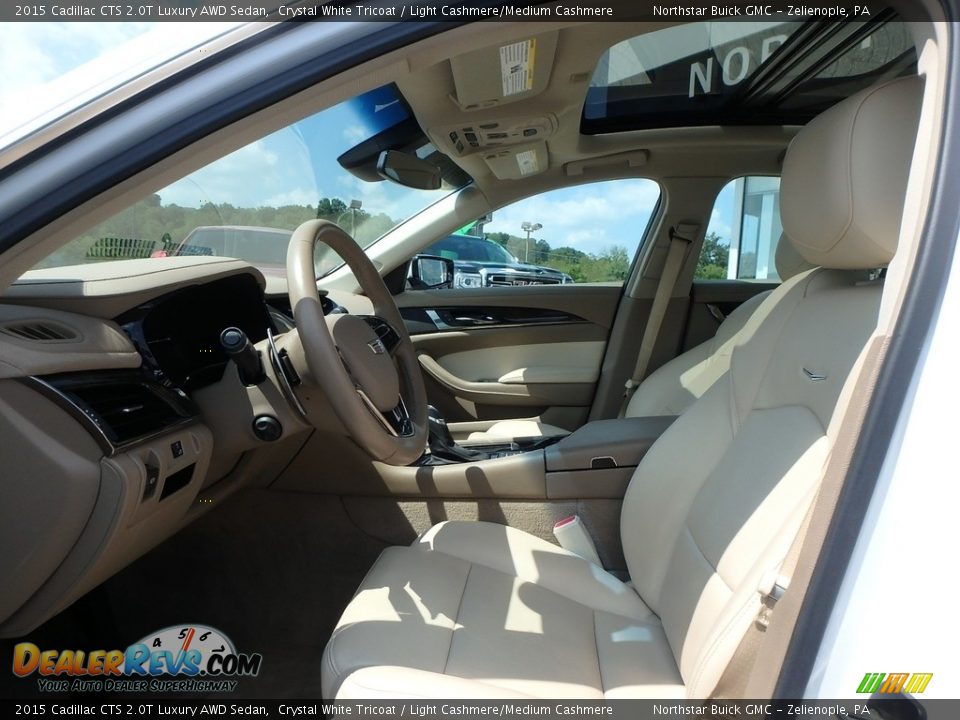 2015 Cadillac CTS 2.0T Luxury AWD Sedan Crystal White Tricoat / Light Cashmere/Medium Cashmere Photo #15