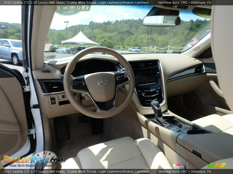 2015 Cadillac CTS 2.0T Luxury AWD Sedan Crystal White Tricoat / Light Cashmere/Medium Cashmere Photo #17