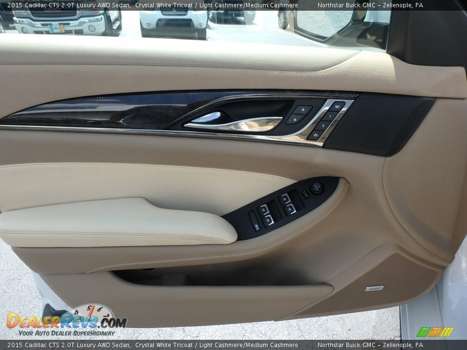 2015 Cadillac CTS 2.0T Luxury AWD Sedan Crystal White Tricoat / Light Cashmere/Medium Cashmere Photo #19