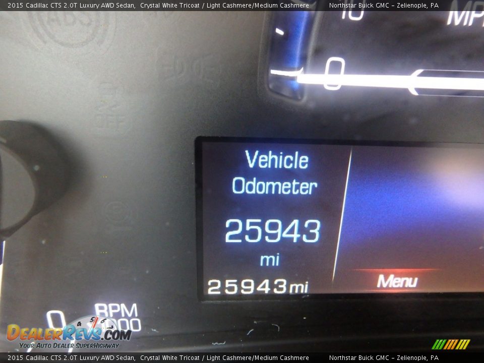 2015 Cadillac CTS 2.0T Luxury AWD Sedan Crystal White Tricoat / Light Cashmere/Medium Cashmere Photo #25