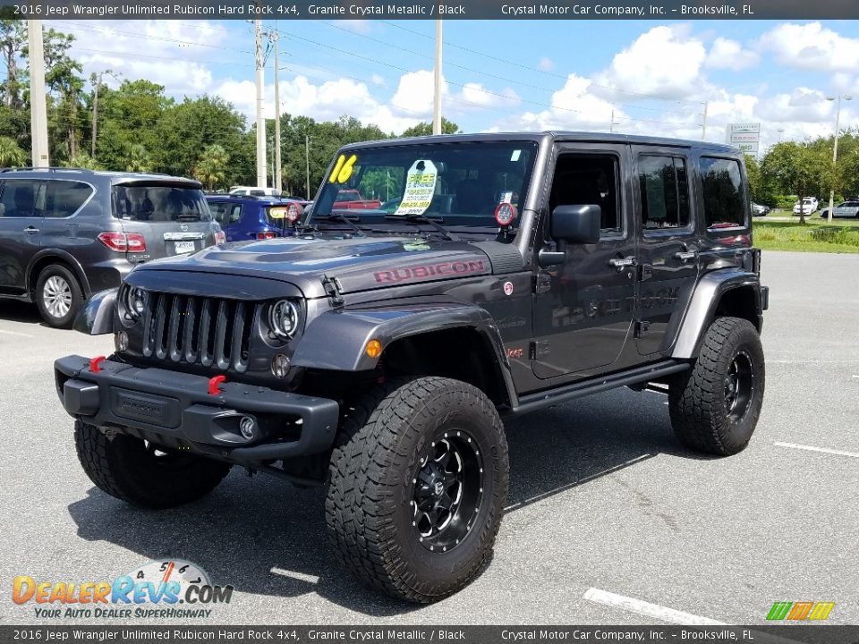 2016 Jeep Wrangler Unlimited Rubicon Hard Rock 4x4 Granite Crystal Metallic / Black Photo #1